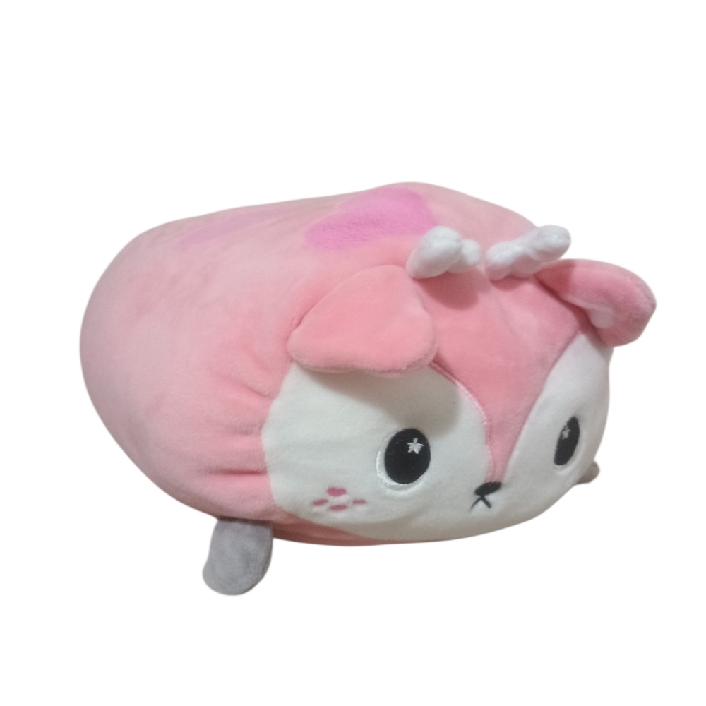 Moosh-Moosh Pink Deer Cuddly Softest Plushie Plush Toy with heart accents 7in